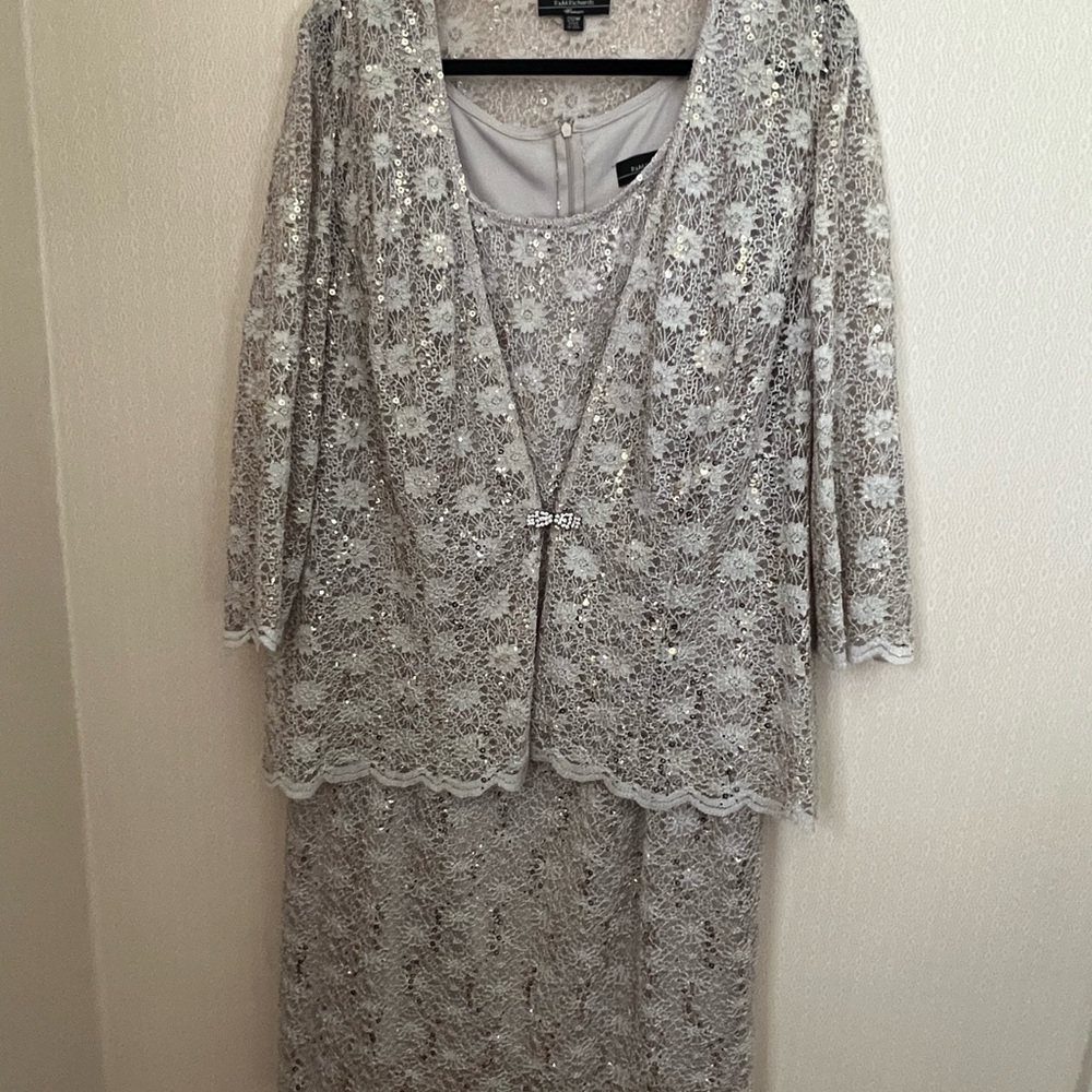 Beige lace dress and jacket from R & M Richards size 20w.